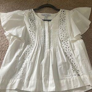 Secret Mission White Eyelet Blouse